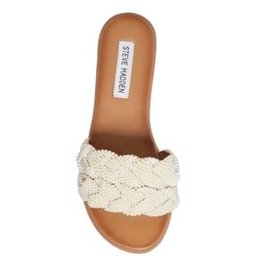 White Beaded Sandals NWOT